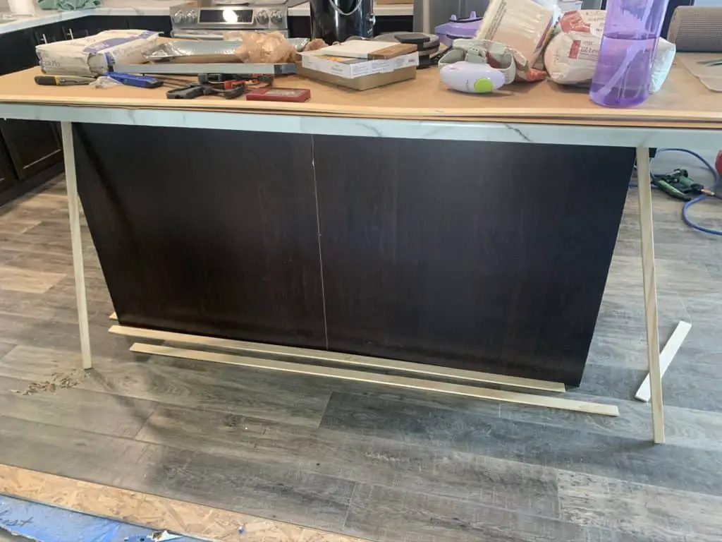 how to finish back of kitchen island measure first