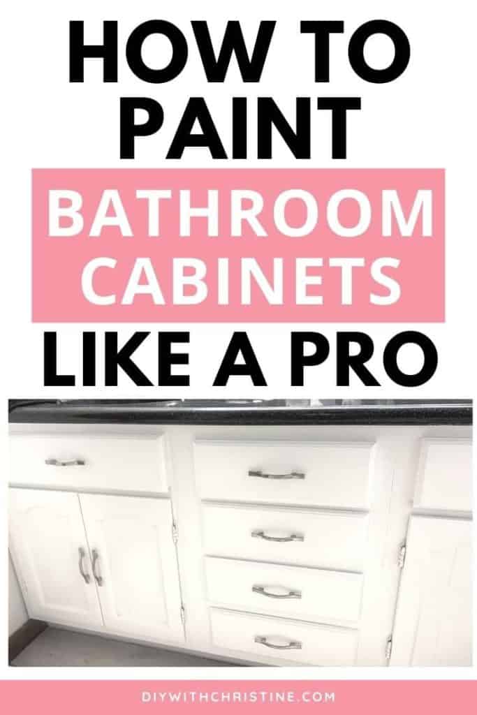 how to paint bathroom cabinets like a pro pinterest pin