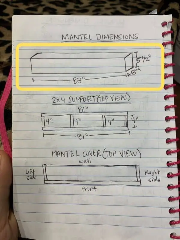 diy floating mantel dimensions