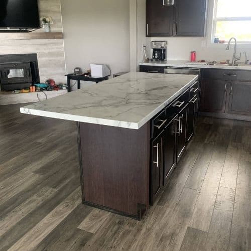 right side of kitchen island