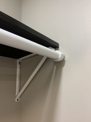 closet rod installation with end cap