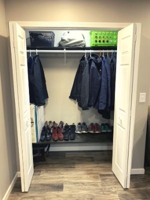 diy entryway closet makeover final product