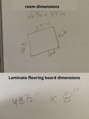 stagger pattern for laying laminate flooring - measure room and plank dimensions