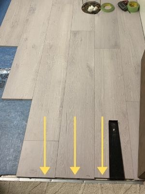 how to install laminate flooring transition strip into wood subfloor