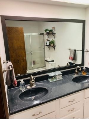 bathroom remodel ideas framed out mirror