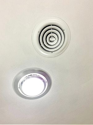 bathroom remodel ideas painted light fixture and vent