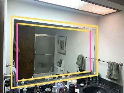how to measure the left and right side of a mirror for a frame