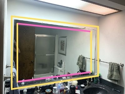 how to measure the top and bottom of your mirror for a frame