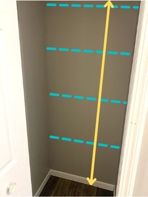 measure closet shelf height