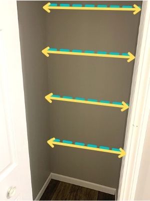 measure closet shelf width