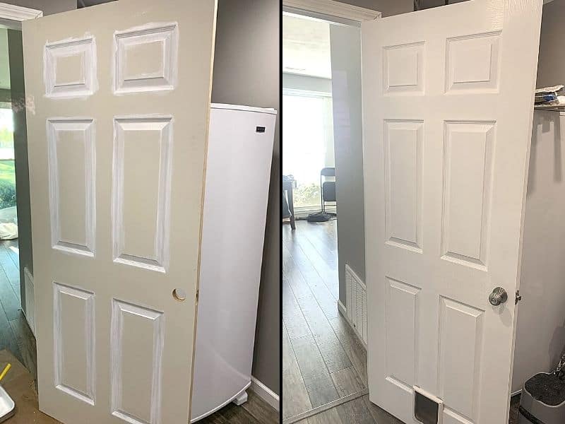 how to paint interior 6-panel doors finished product