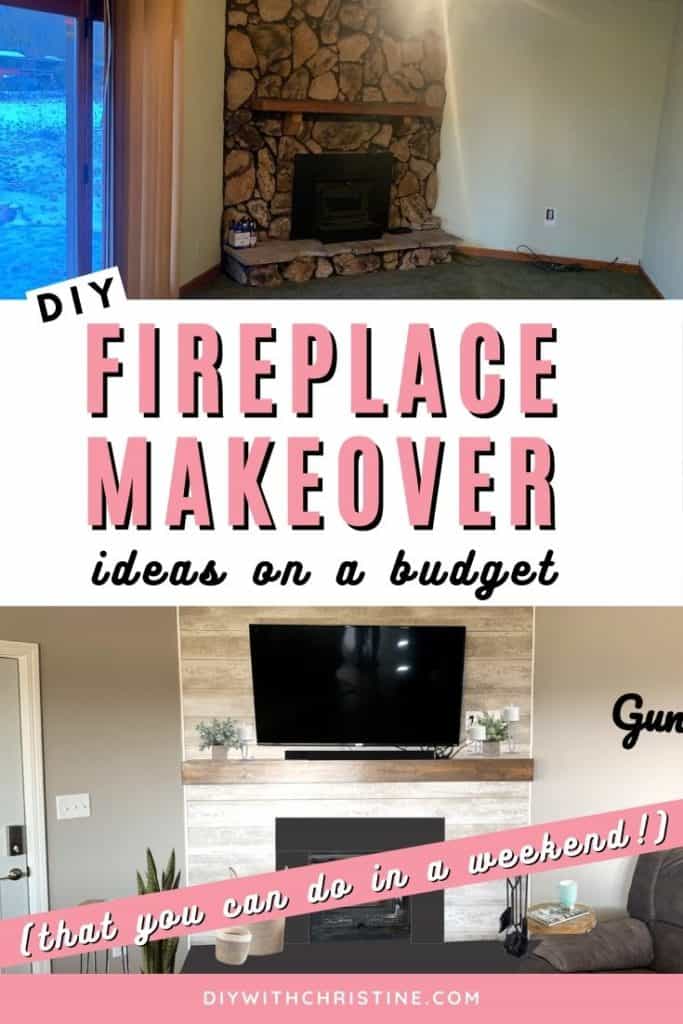 diy fireplace makeover on a budget