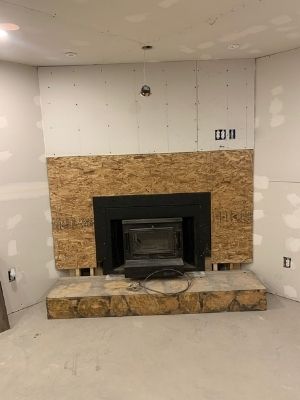 remove items in the way of fireplace makeover on a budget