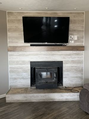 Install the mantel and other decorative pieces