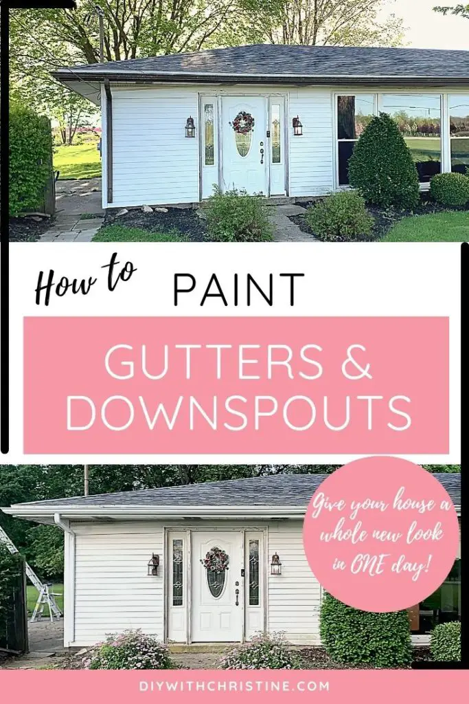 how to paint gutters downspouts - pinterest pin