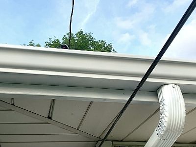 how to paint gutters downspouts - after