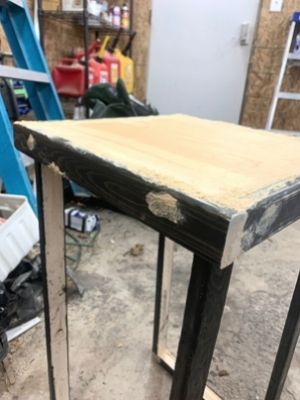 how to make beginner end table - fill screw holes with wood filler