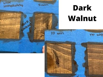 how long to let stain dry before wiping off - Dark walnut stain