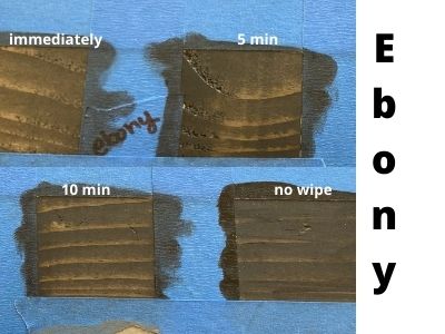 how long to let stain dry before wiping off - Ebony stain