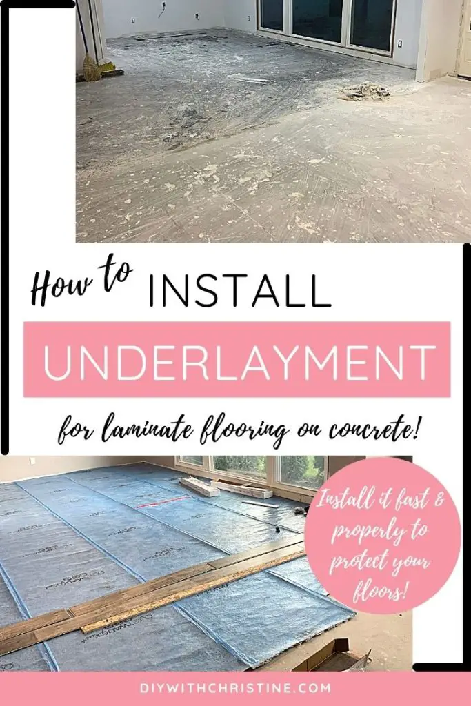 how to install underlayment laminate flooring concrete - pinterest pin