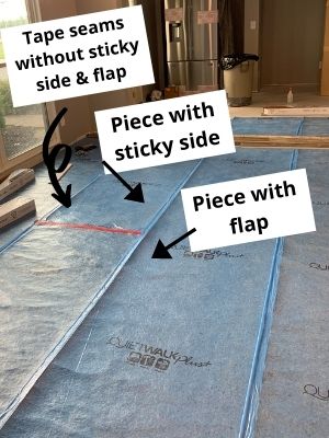 how to install underlayment laminate flooring concrete - tape the seams together