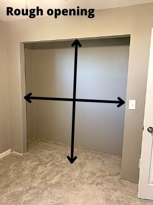 how to trim a bifold door to width - measure rough opening