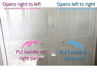 where to put handles on bifold doors - installation diagram