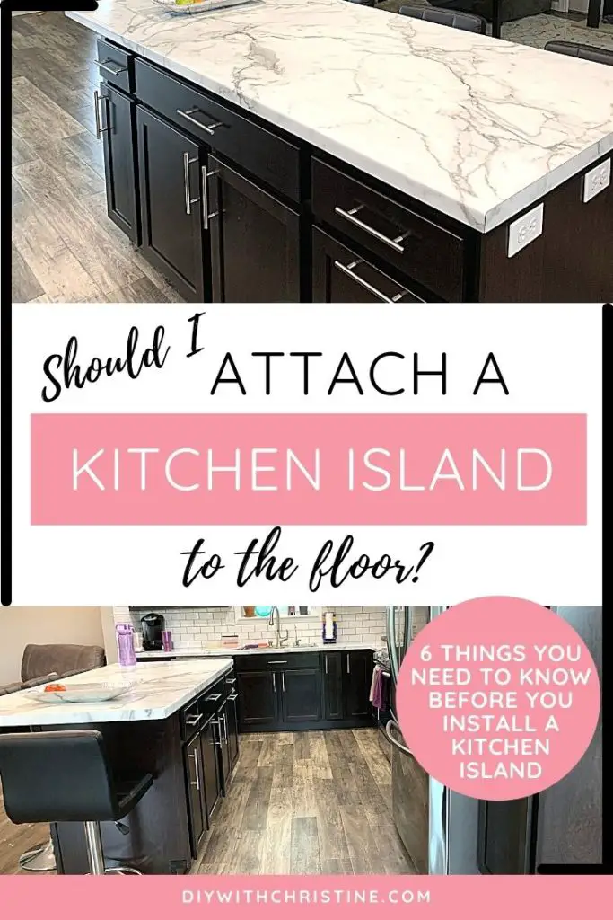 are kitchen islands attached to the ground - pinterest pin