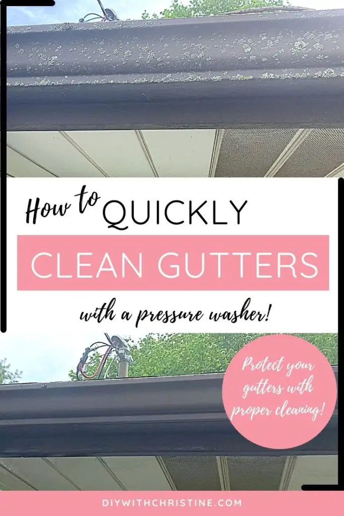 how to clean gutters with pressure washer - pinterest pin