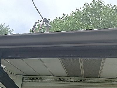 how to paint gutters downspouts - before