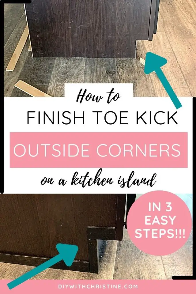 how to finish kitchen island toe kick outside corners - how to make kitchen island out of base cabinets