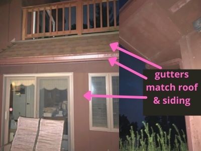 should gutters match trim or house - gutters match roof brown siding
