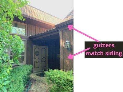 should gutters match trim or house - gutters match siding brown