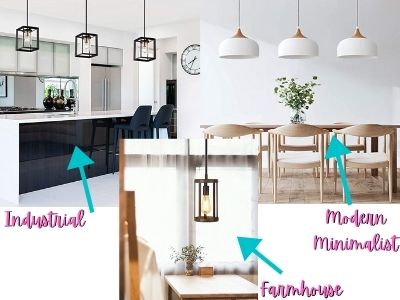 are pendant lights over island in style