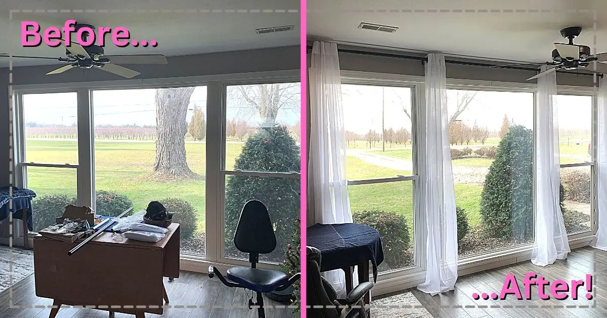 How To Hang Curtains On Wide Windows (Picture Tutorial!)